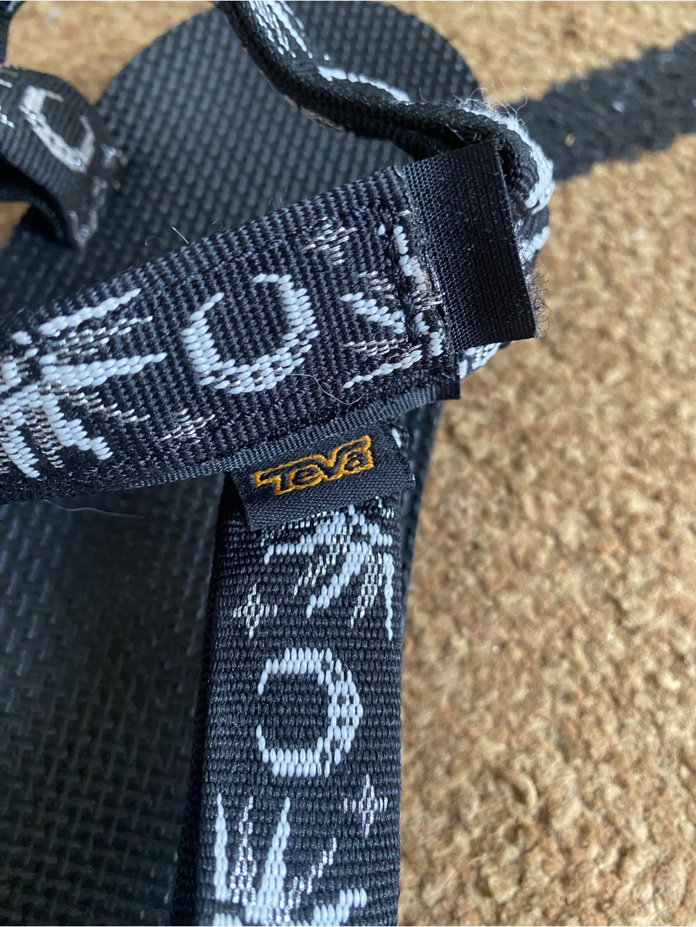 Teva Black Sandals with White Celestial Patterned Straps - Picture 7 of 8